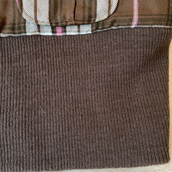 VINTAGE Rare 90s “Virgin Only” Plaid Bomber Jacket in Brown & Pink - Picture 7 of 14